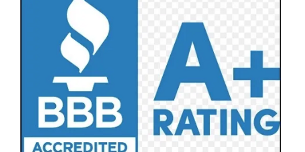 BBB Accredited Business with A+ rating logo.