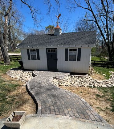 New curved stone path 
