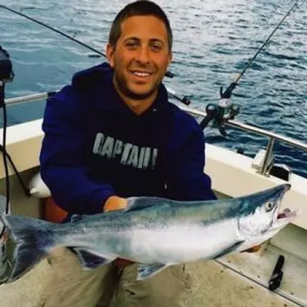 Captain Andrew is fishing in Emerald Bay. 