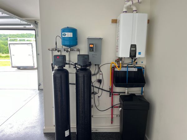 AIO Sulfur filter, water softener, and high flow constant pressure controller.