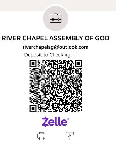 QR code for Zelle payment to River Chapel Assembly of God.