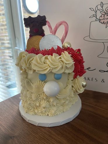 Santa decorated cake