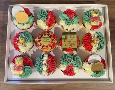 Christmas decorated cupcakes