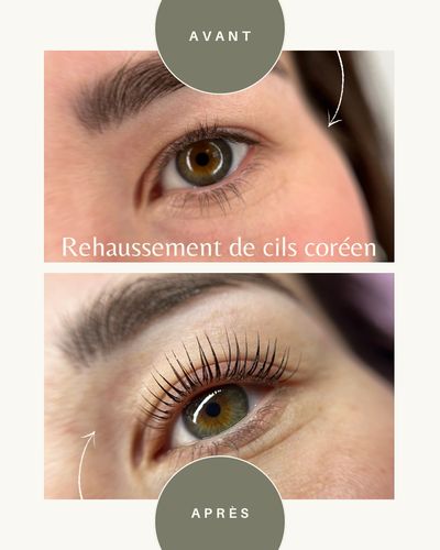 Avant / Après de cils avec la procédure de Lashlift coréen