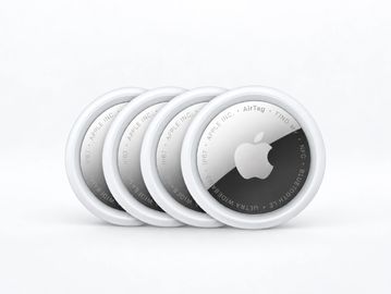 Four Apple AirTags.
