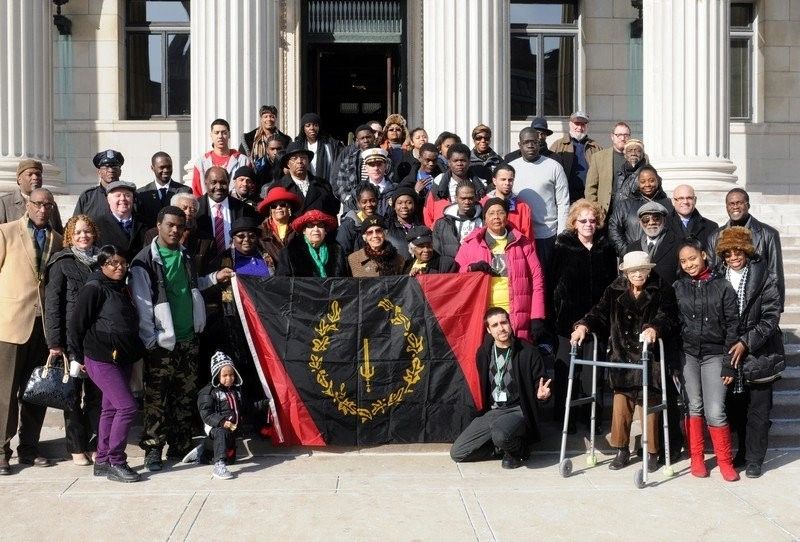 Black American Heritage Flag Springfield City Hall Flag Raising