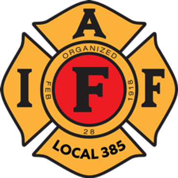 IAFF Local 385 firefighter emblem.
