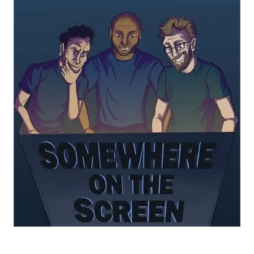 Three animated men looking at a screen with the words 'Somewhere on the Screen'.