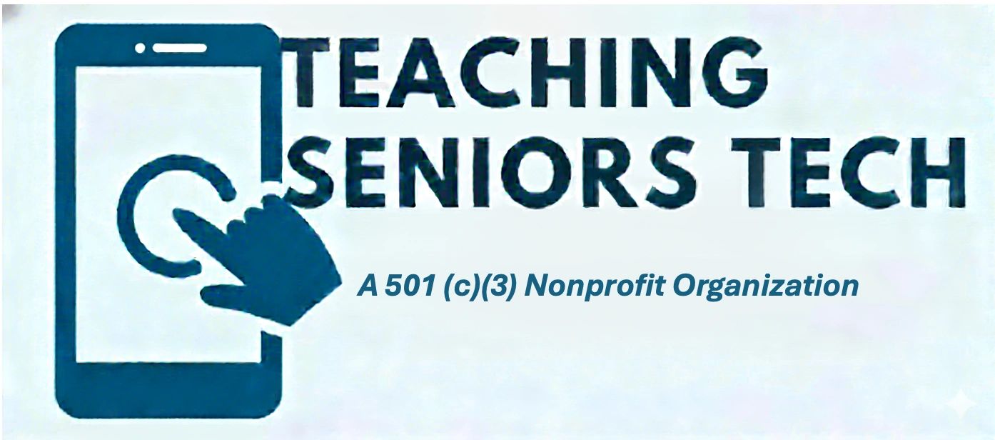 Logo for Teaching Seniors Tech, a nonprofit helping seniors with technology.
