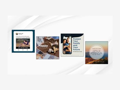 A collage of social media posts and inspirational quotes.