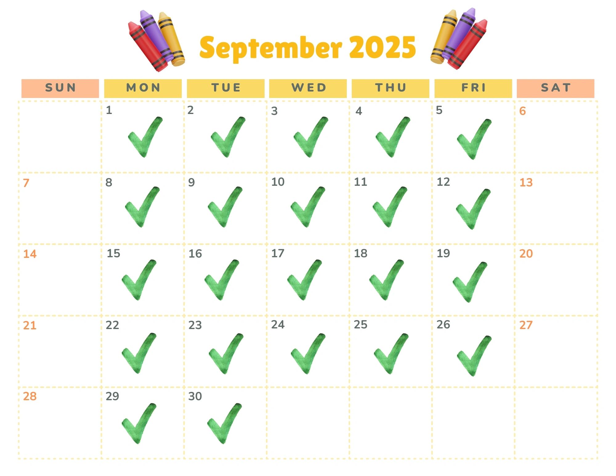 September Studio Calendar