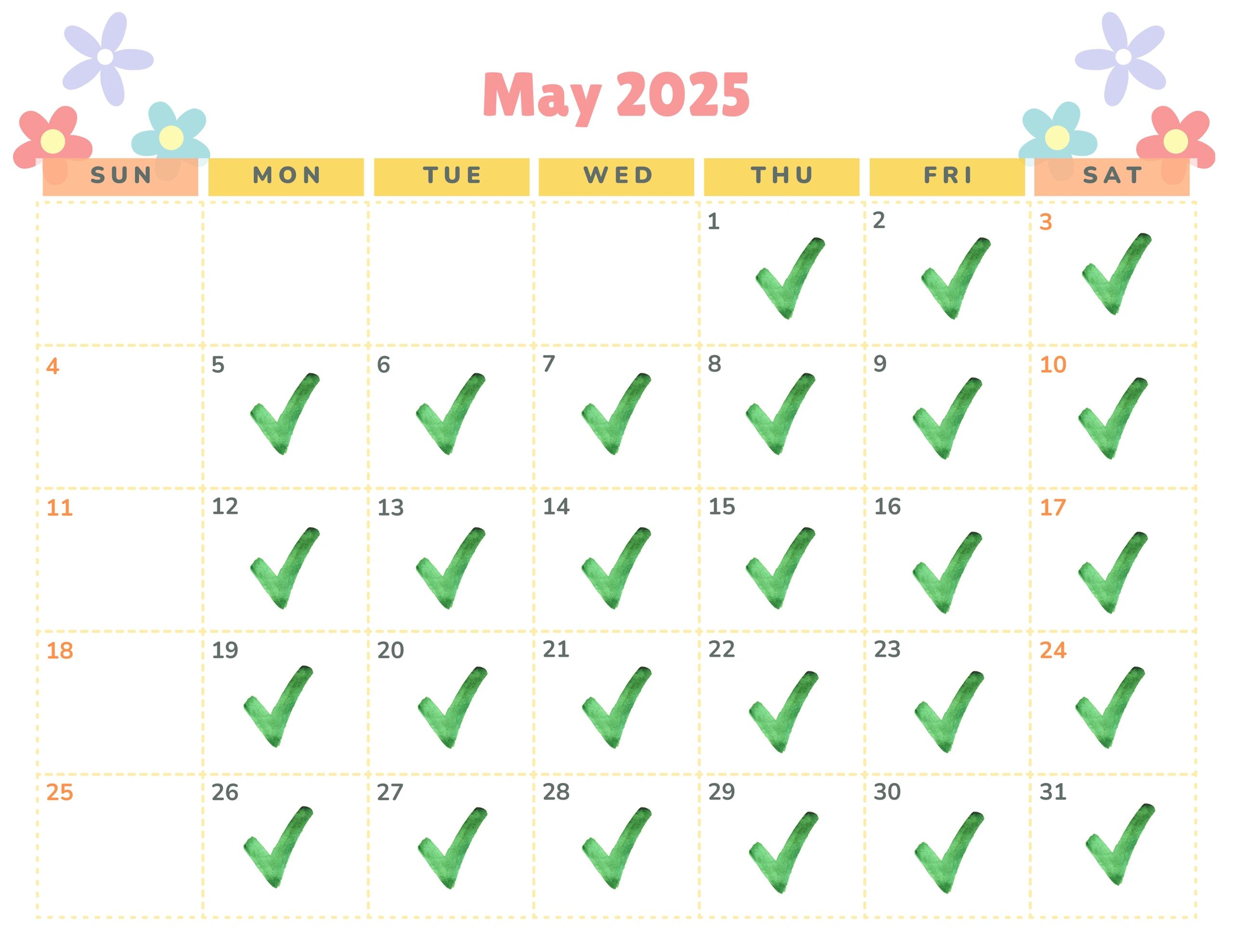 May Studio Calendar