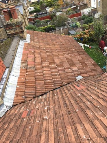 After roof clean.    East London. Chingford, Walthamstow, Leytonstone, Enfield, Leyton. Roof repair 
