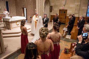 Church wedding. Husband and wife.