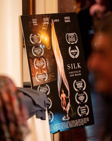 Poster for the film 'Silk' featuring an aerial silk performance.