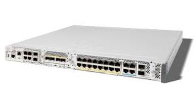A white network switch with multiple Ethernet ports and a sleek design.