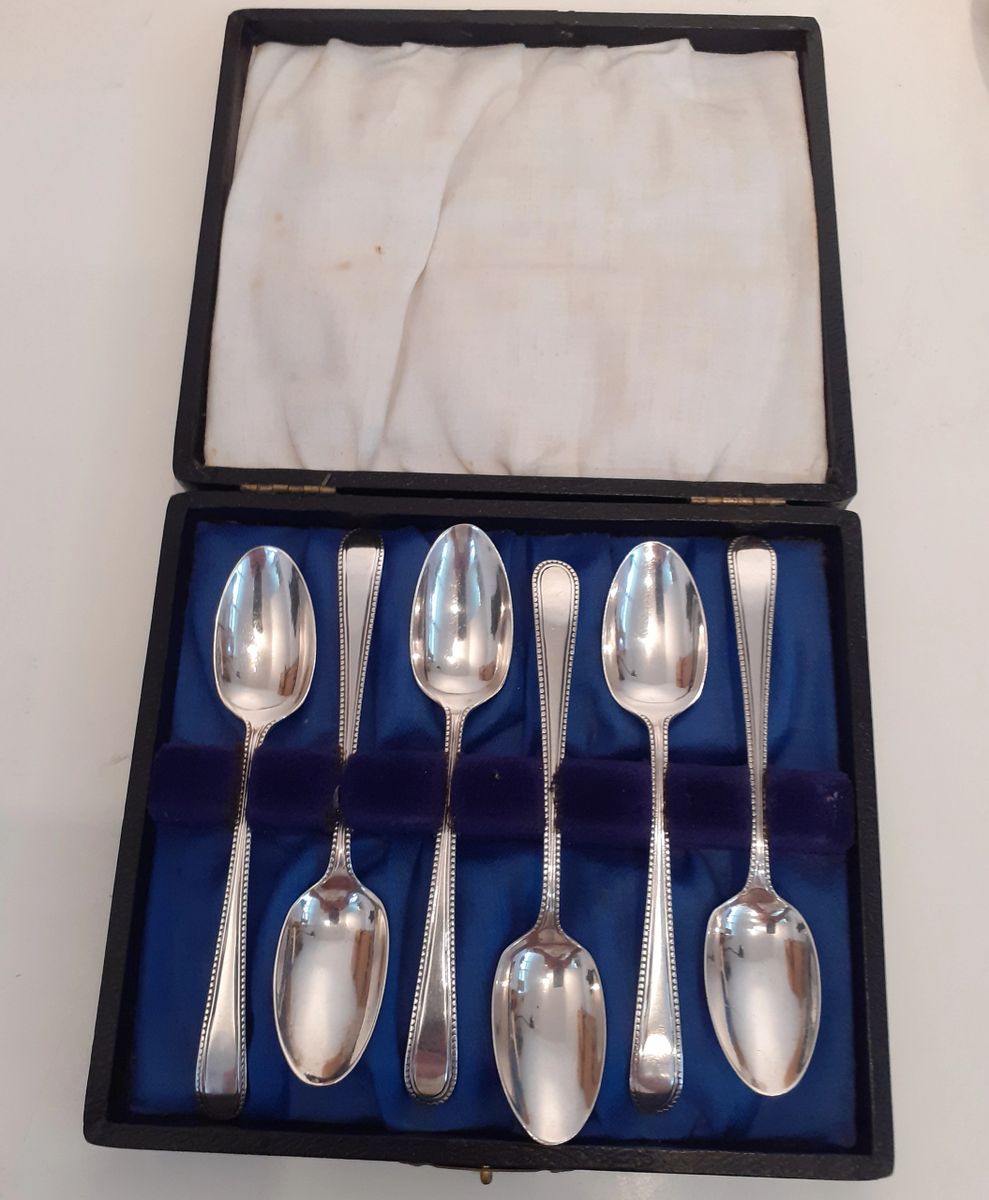 SOLD, Six Silver Coffee Spoons, Hallmarked 1908