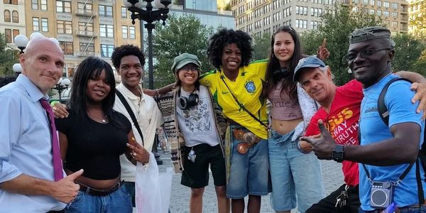 Evangelism and preaching the gospel in Union square new York City. James Nichiniello 