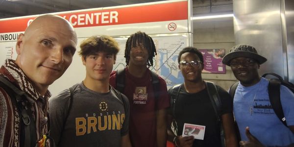 Soul Winning on the subway platforms of Boston MA. Evangelist James Thomas Nichiniello 