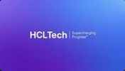 HCLTech logo with tagline on blue background.