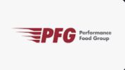 Performance Food Group logo with red wings graphic.