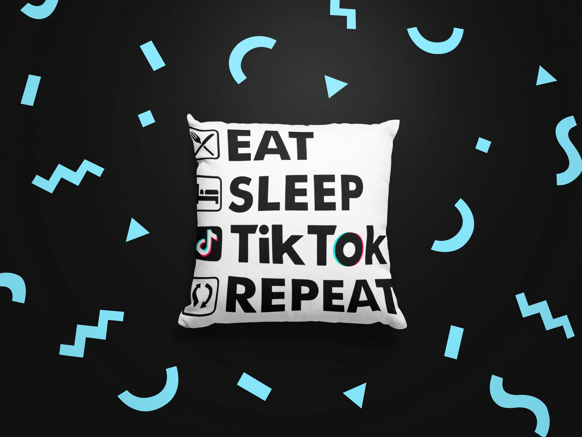 Eat Sleep TikTok Repeat Pillow