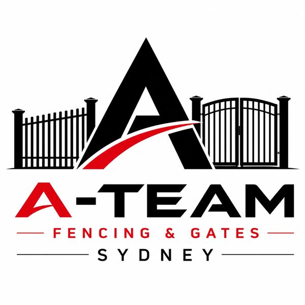 Logo of A-Team Fencing &amp; Gates Sydney featuring a large 'A' and gate graphics.