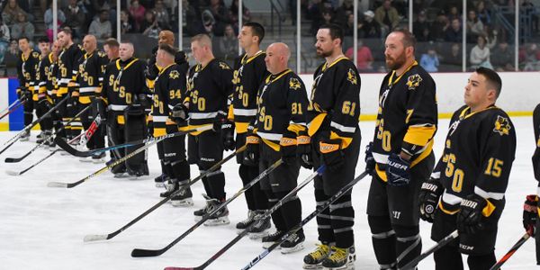 The Suffolk County Sheriff’s office hockey team prior to a game in 2025.

