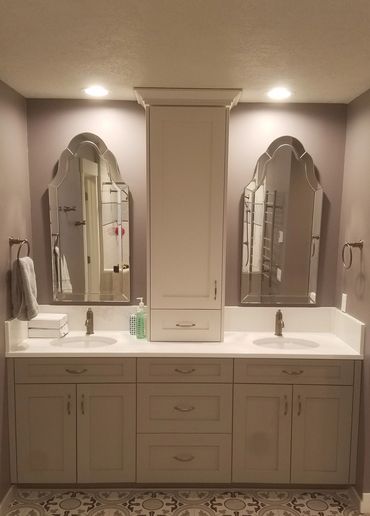 Custom built double sink master bathroom
