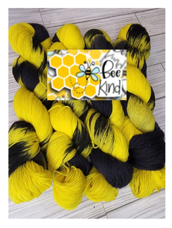 BEE KIND - Micro-striping sock/Variegated yarn | BEE black & yellow | Wool  & Nylon