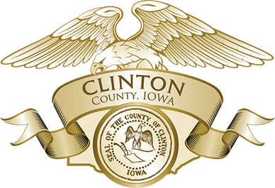 IMAGE OF OFFICIAL CLINTON COUNTY IOWA SEAL IN RICH GOLD
