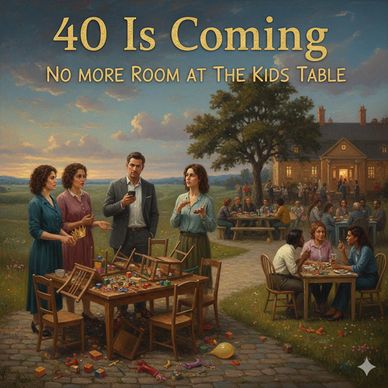40 Is Coming Podcast Episode 1 - No More Room At The Kids' Table