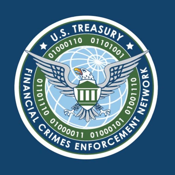 Official seal of the U.S. Treasury Financial Crimes Enforcement Network.
