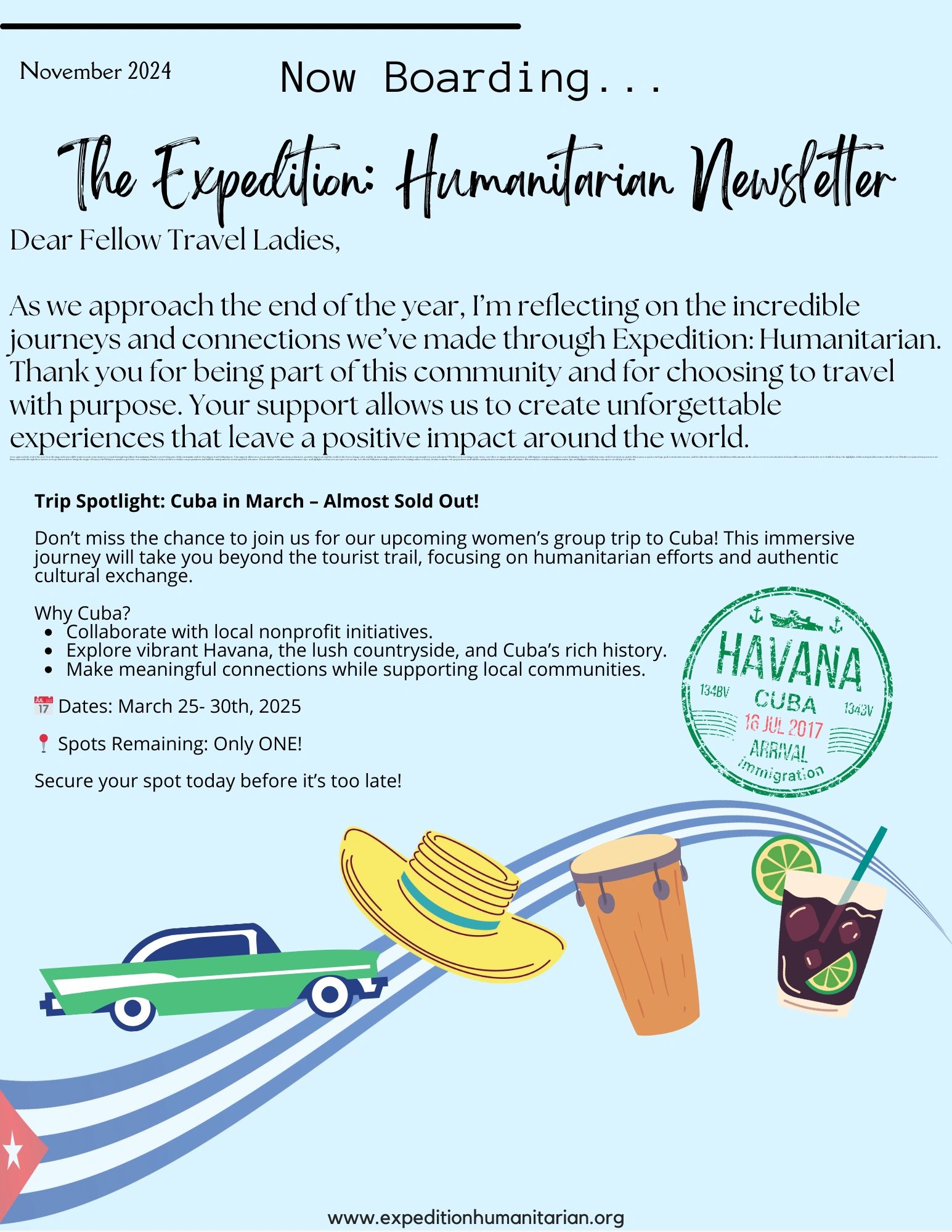 The Expedition: Humanitarian November Newsletter
