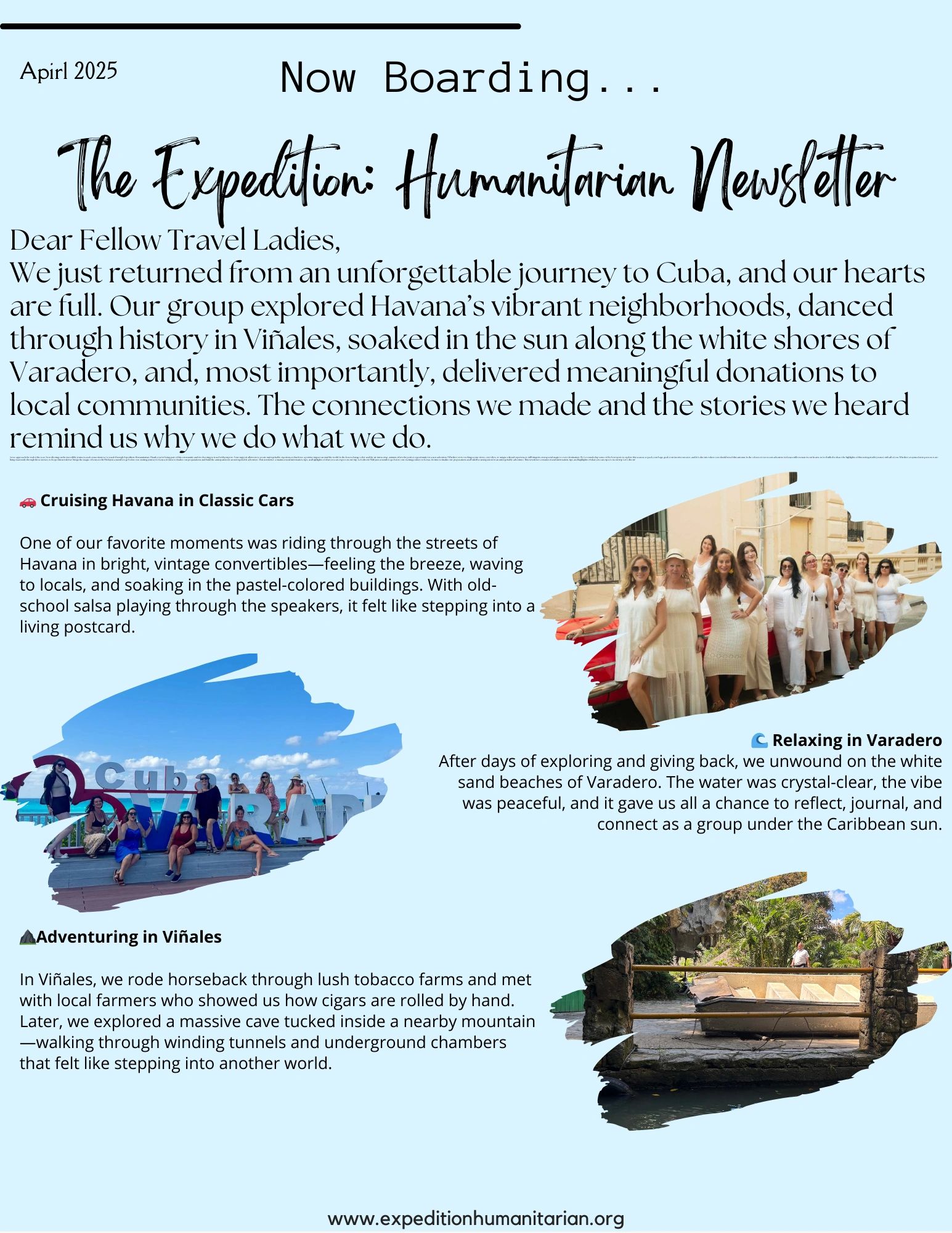 The Expedition: Humanitarian April Newsletter