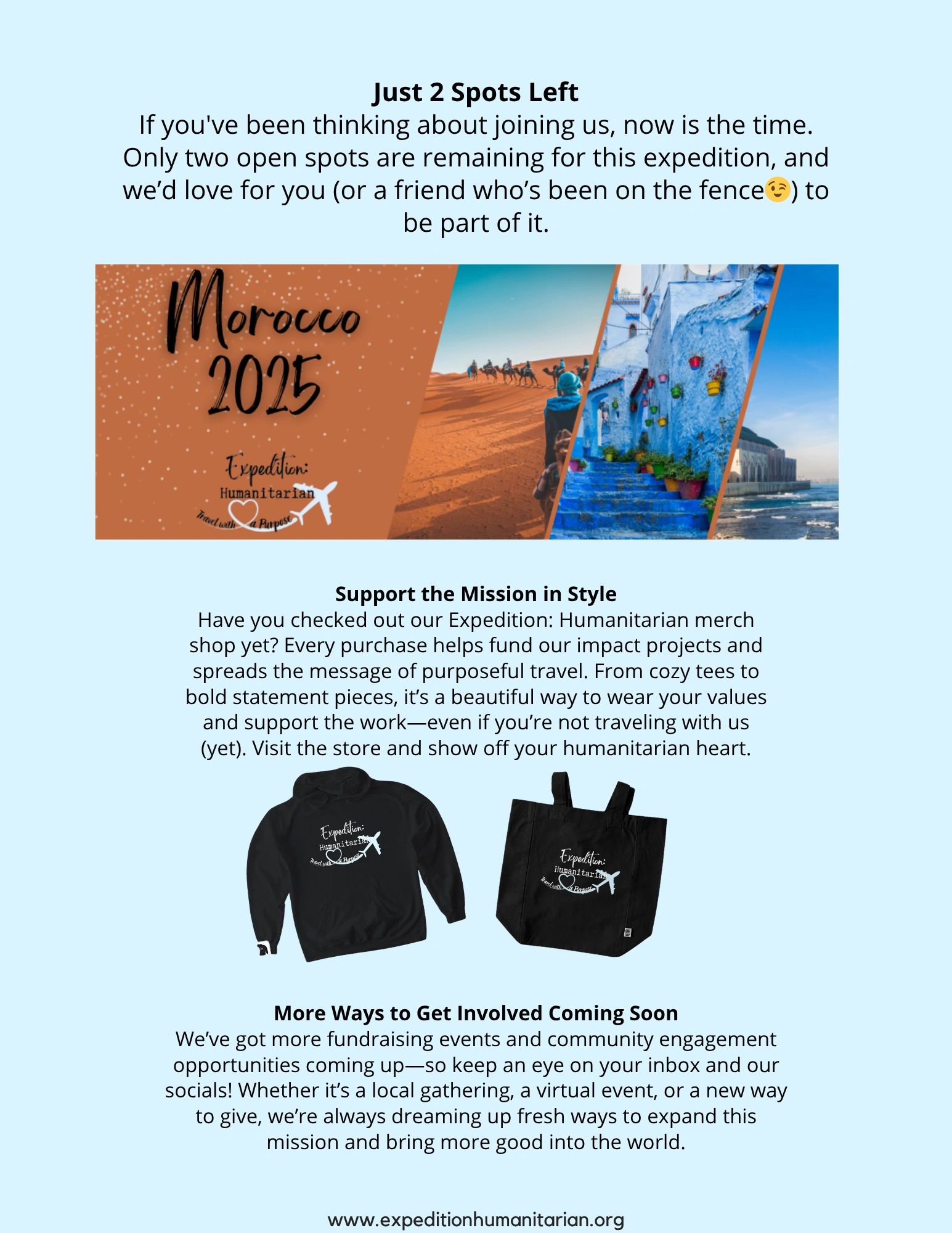 The Expedition: Humanitarian July Newsletter