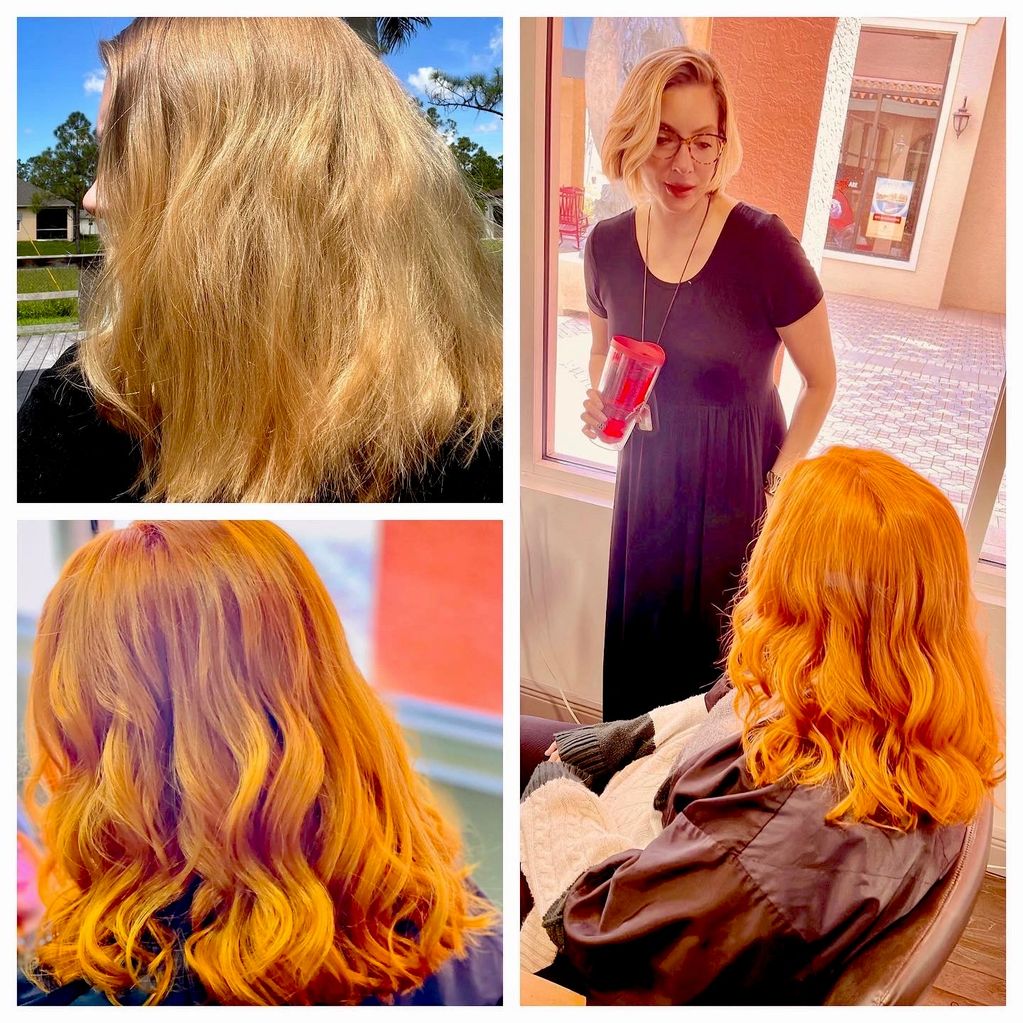 From blonde hair to ginger!