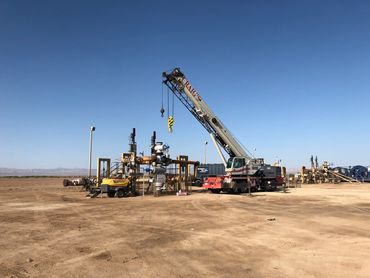 100 ton truck crane at geothermal well.