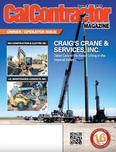 Craig's Crane & Services featured in CalContractor magazine owner/operator issue.