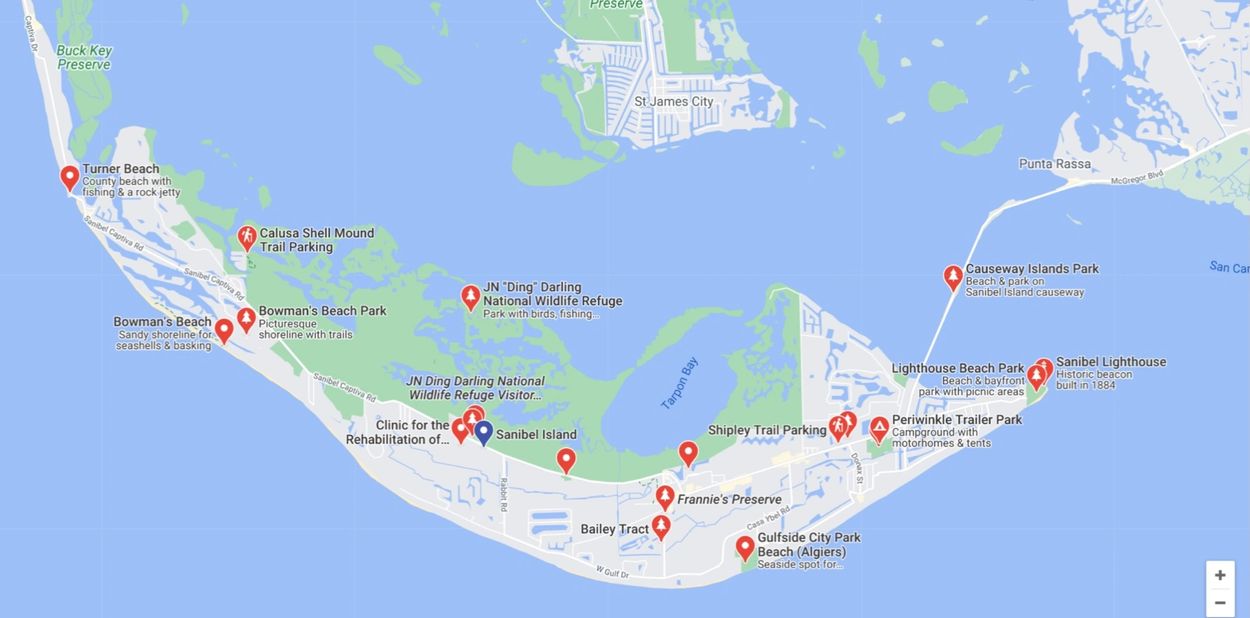 Sanibel Beach Access Map Activities To Do - Sanibel Island Fun