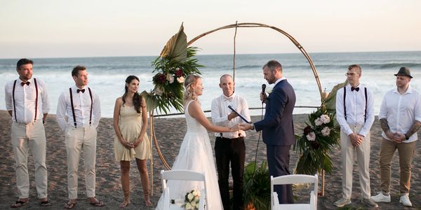 Hotel Tranquilo Las Peñitas Beach Wedding  - vows on the beach