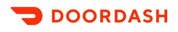 DoorDash logo with red icon and text.