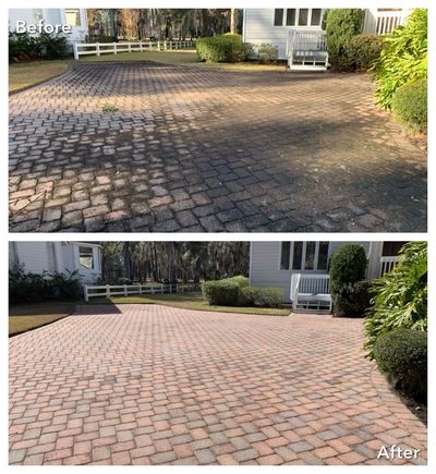 Before and after Paver cleaning