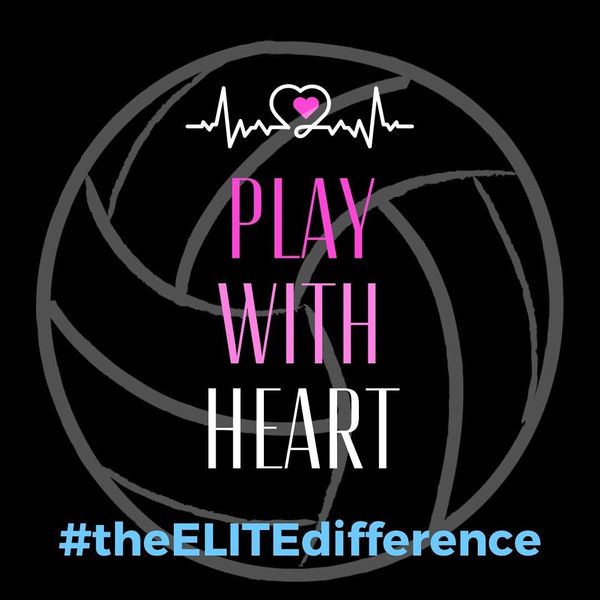 Inspirational volleyball message: Play with heart, #theELITEdifference.