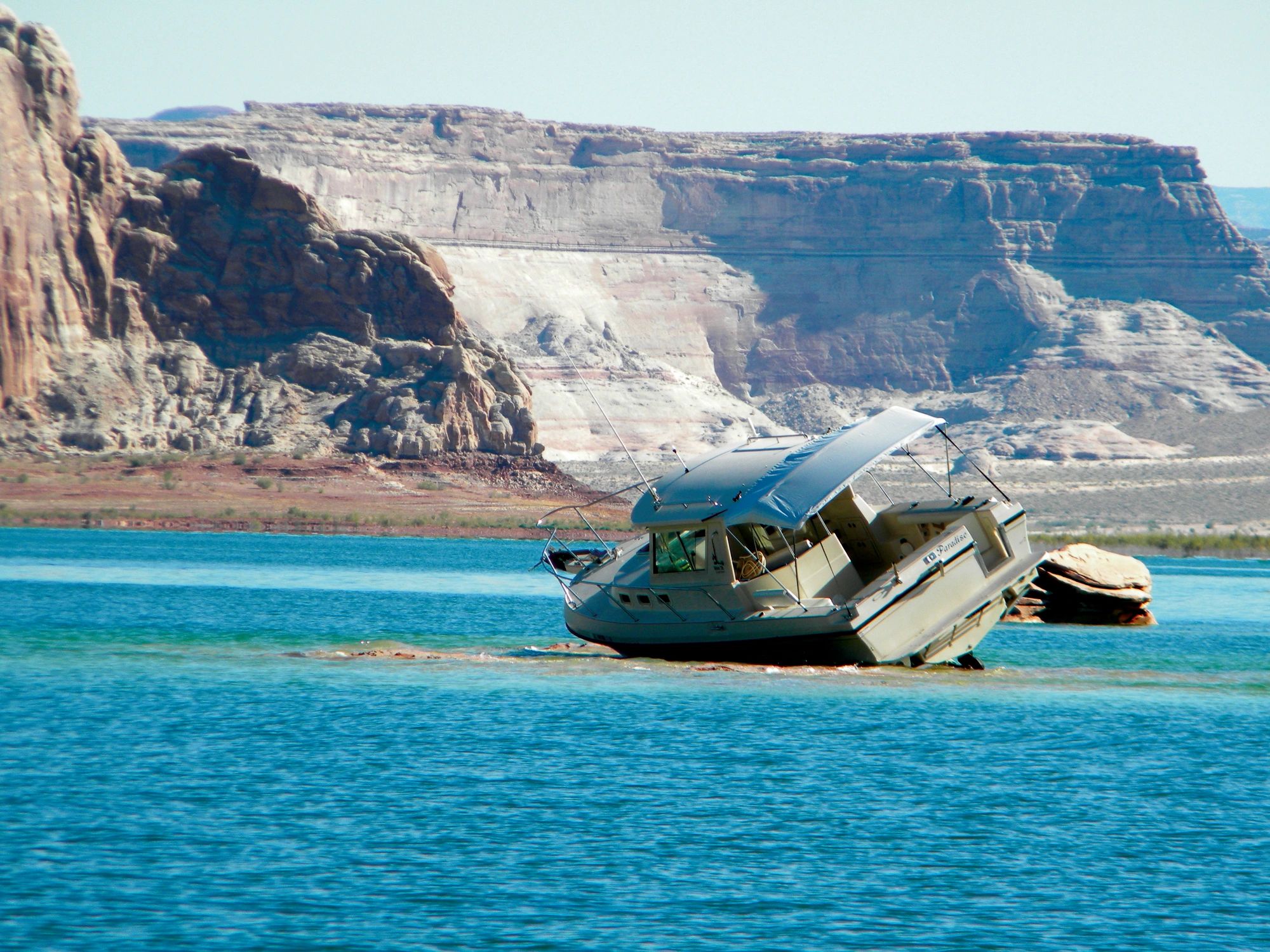 We came across this boat up on a rock. It ran aground the night previous. Truly a historical event. 