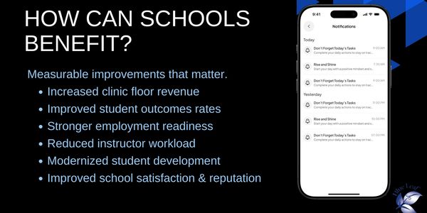 First mobile cosmetology and barber application, blue leaf guide