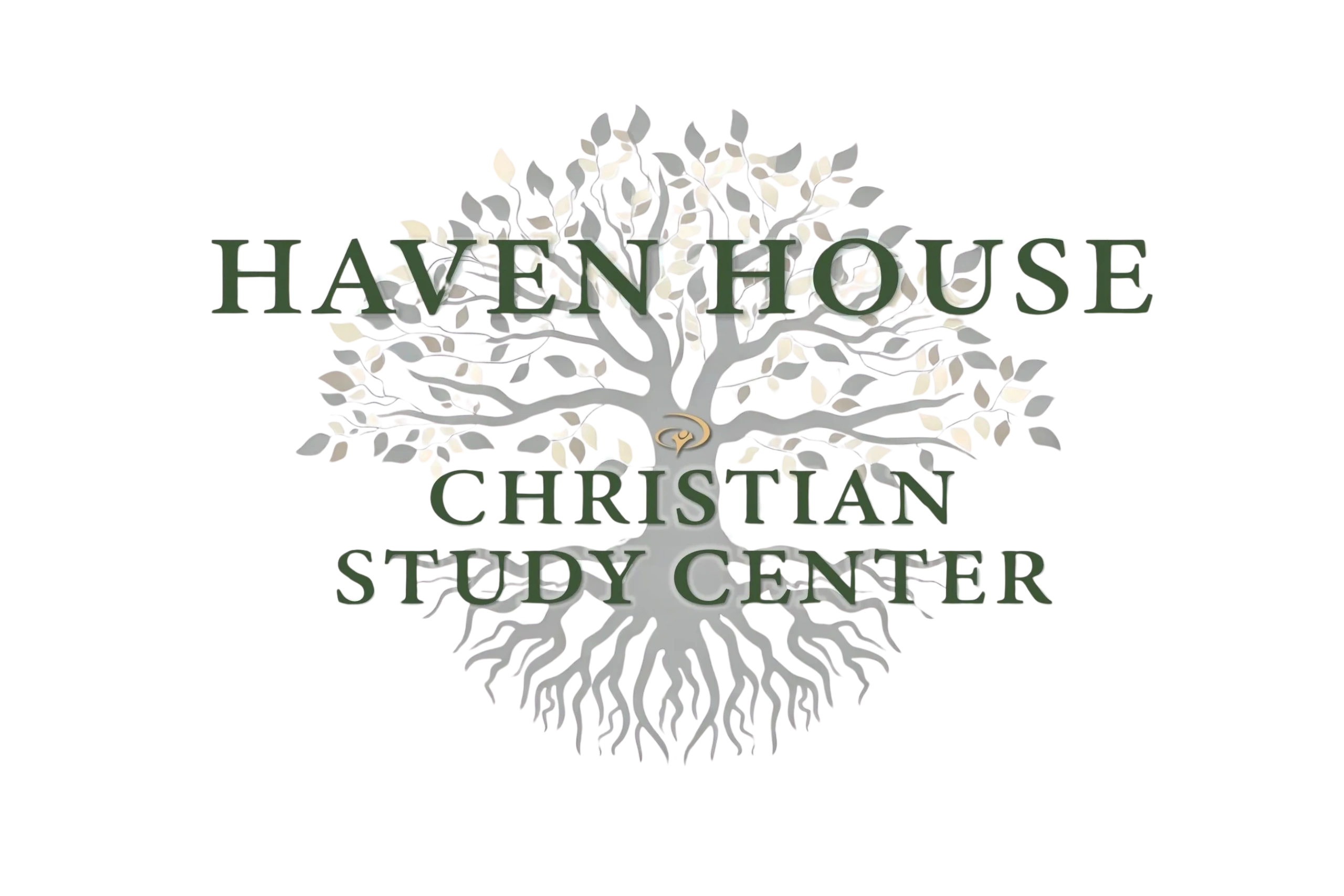 Logo for Haven House Christian Study Center with a tree symbol.