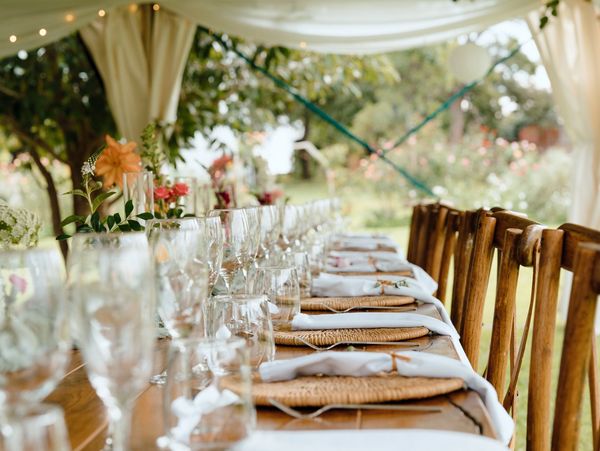 Elegant wedding hire in Zimbabwe by Specialist Hire. Items include marquees, furniture, tableware