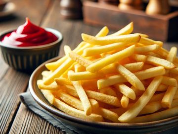 Crispy, golden French fries, lightly seasoned and perfectly fried to a satisfying crunch.
