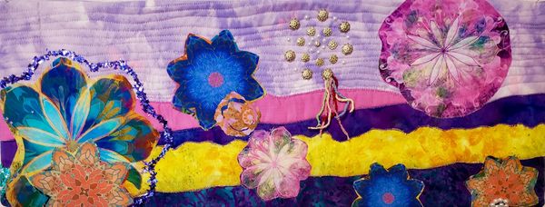 “Sunshine Quilt,” small wall hanging made for Ani, 2023.